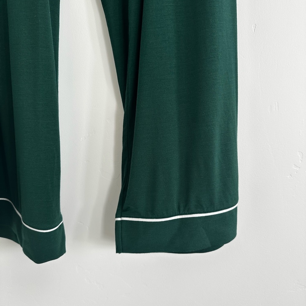 GAP Modal Green Pajama Pants with White Trim Large - Picture 2 of 7